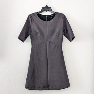 NWT Banana Republic Dress Women's Fit & Flare Midi Gray Brand New Dark Academia